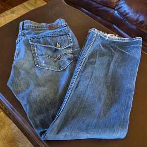 BKE "Derek"Men'sDenim. Relaxed Straight Leg.(#2000) Jeans.distressed Hem.36"×34